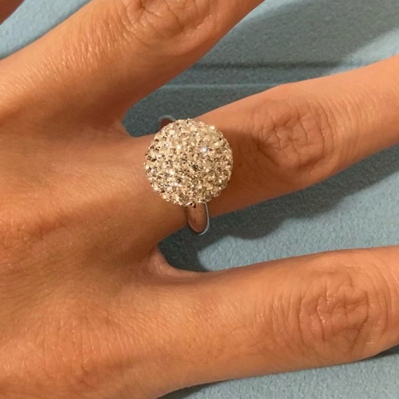 Crystals sphere silver ring - Picture 6 of 6